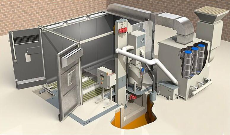 移動(dòng)式噴砂房原理圖