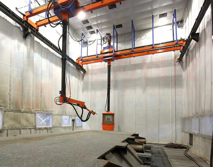 伸縮機械臂噴砂房